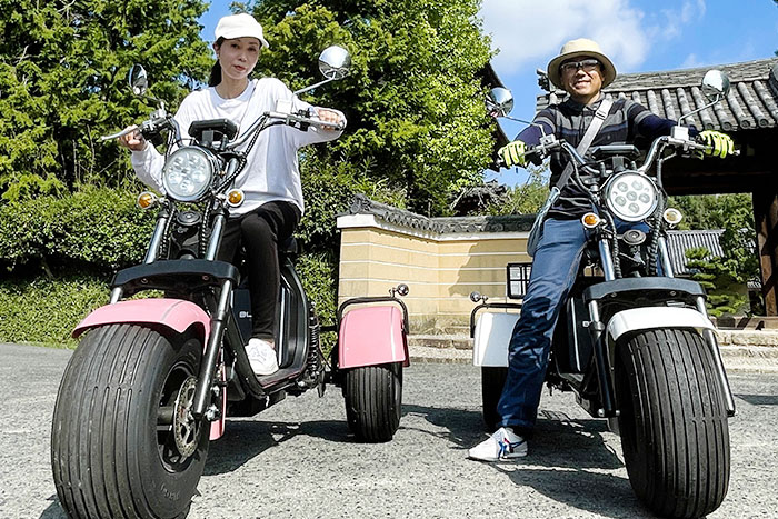 Three-wheeled EV bike Trike Tour around the Three Pagodas