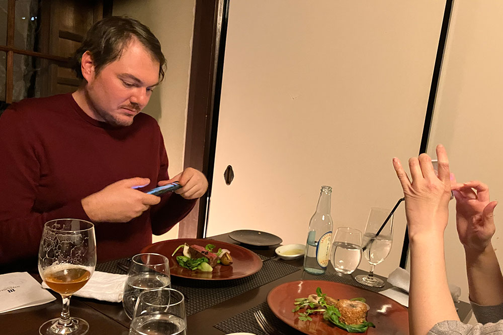 Dining at the hotel