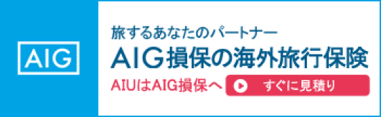 AIG損保の海外旅行保険 すぐに見積り